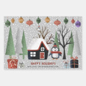Winterpinguin-Hirsche und Panda-Schneeflocken Weih Geschenkpapier Set (Vorderseite)