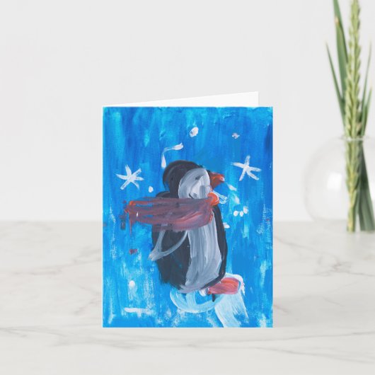 Winterpinguin Karte (Vorderseite)