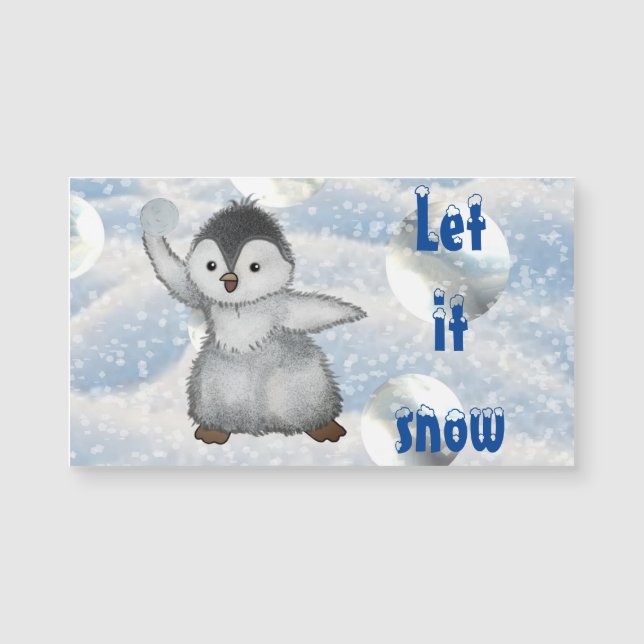 Winterpinguin  magnetkarte (Vorderseite)