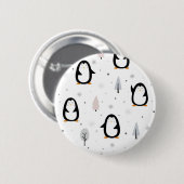 Winterpinguin-Muster Button (Vorne & Hinten)
