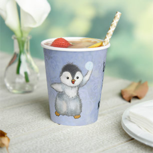 Winterpinguin pappbecher