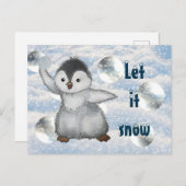 Winterpinguin Postkarte (Vorne/Hinten)