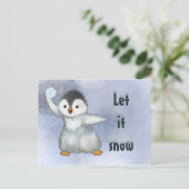 Winterpinguin Postkarte (Stehend Vorderseite)