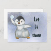 Winterpinguin Postkarte (Vorne/Hinten)