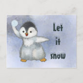Winterpinguin Postkarte (Vorderseite)
