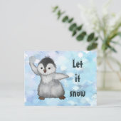 Winterpinguin Postkarte (Stehend Vorderseite)