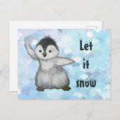 Winterpinguin Postkarte (Vorne/Hinten)