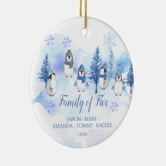 Winterpinguin Snowflakes Weihnachtsfamilie von FÜN Keramik Ornament (Rechts)
