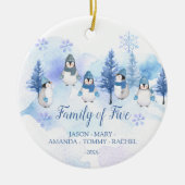 Winterpinguin Snowflakes Weihnachtsfamilie von FÜN Keramik Ornament (Vorne)