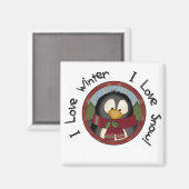 Winterpinguin - Urlaubstage - Hemden und Geschenke Magnet (Vorderseite/Rückseite)