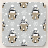 Winterpinguin | Weihnachts Cork Drink Untersetzer  (Vorderseite)