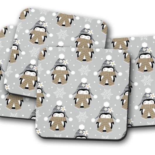 Winterpinguin | Weihnachts Cork Drink Untersetzer 