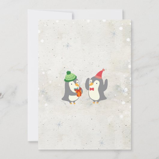 Winterpinguin zum Geburtstag Einladung (Rückseite)