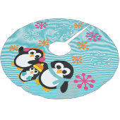 Winterpinguine Holiday Tree Skirt Polyester Weihnachtsbaumdecke (Schrägansicht)