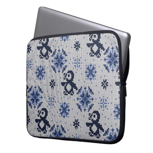 Winterpinguine Ziermuster Laptopschutzhülle (Vorderseite Links)