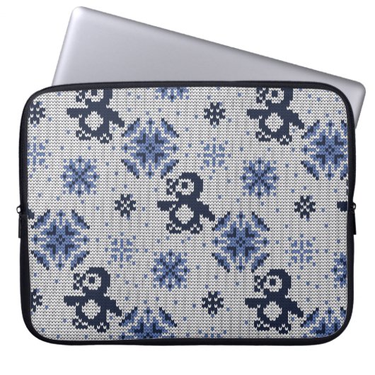 Winterpinguine Ziermuster Laptopschutzhülle (Vorderseite)