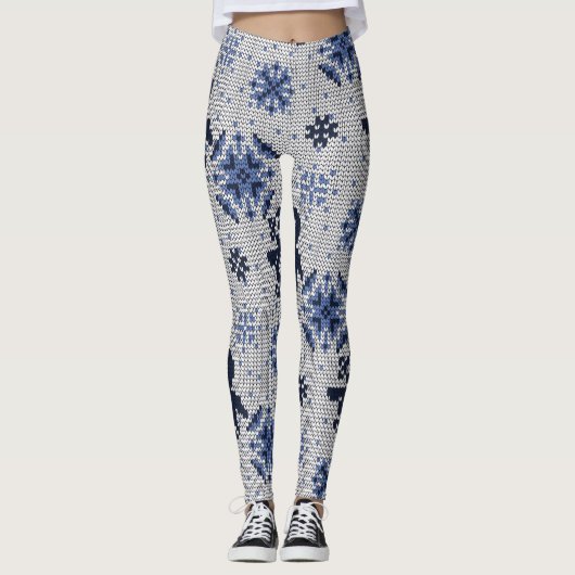 Winterpinguine Ziermuster Leggings (Vorderseite)