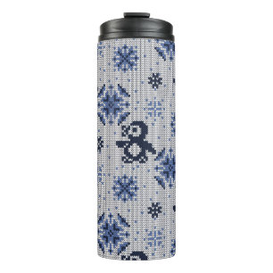 Winterpinguine Ziermuster Thermosbecher