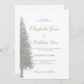 Winterpinienbäume Hochzeit im Wald Einladung (Vorne/Hinten)