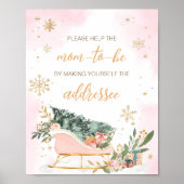 Winterpink Gold Snowflake Envelope Poster (Vorne)