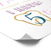 Winterpink Lila Foto zum ersten Geburtstag Poster (Ecke)