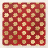 Winterpoinsettia Blume Glasuntersetzer (Vorderseite)