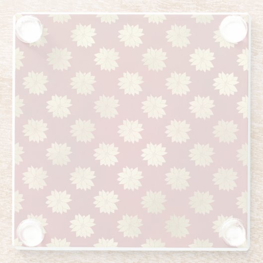 Winterpoinsettia Blume Glasuntersetzer (Rückseite)