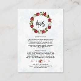 Winterpoinsettia Schneeflocken Hochzeitdetails Begleitkarte