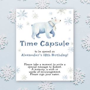 Winterpolar Bärenzeit Kapsel 1. Geburtstag Poster