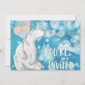 Winterpolar Geburtstagsparty Einladung (Vorderseite)