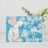 Winterpolar Geburtstagsparty Einladung (Stehend Vorderseite)