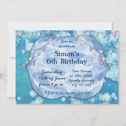 Winterpolar Geburtstagsparty Einladung (Rückseite)