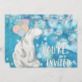 Winterpolar Geburtstagsparty Einladung (Vorne/Hinten)