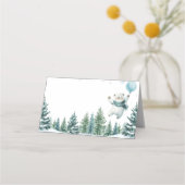 Winterpolarbär Geburtstagsnahrung Platzkarte (Rückseite)