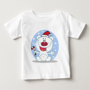 Winterpolarbär mit Candy Cane Urlaub Baby T-shirt