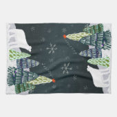 Winterpolarbär und Kardinal Küche Handtuch Tee (Horizontal)