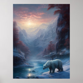 Winterpolarbär Weihnachtsfeiertag Poster
