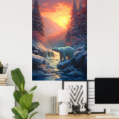 Winterpolarbär Weihnachtsfeiertag Poster (Heimbüro)