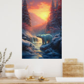 Winterpolarbär Weihnachtsfeiertag Poster (Küche)