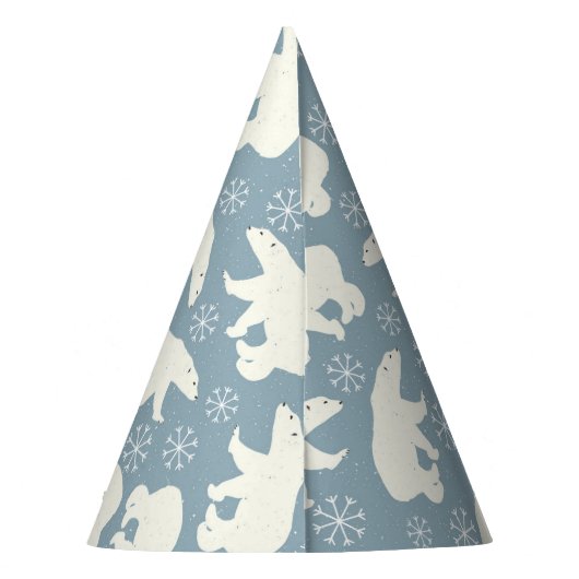 Winterpolarbären nahtloses Muster + Ihre Ideen Partyhütchen (Rückseite)