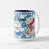 Winterpolarbären Zweifarbige Tasse (VorderseiteRechts)