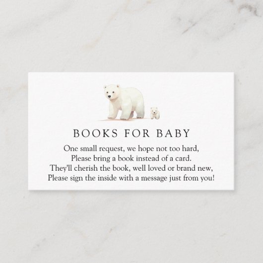 Winterpolarbärenbücher für Babyanfragen Begleitkarte (Vorderseite)