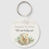 Winterpolarbärengeschlecht - Neutrale Babydusche Schlüsselanhänger (Rückseite)