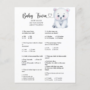 Winterpolare Bär - Baby Trivia Baby Showspiel