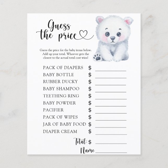 Winterpolare Teddybär - Rate den Preis! Spiel (Vorderseite)