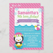 Winterpool Einladung / Winterpool Geburtstag (Vorne/Hinten)