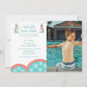 Winterpool Geburtstags-Foto-Party Einladung (Vorderseite)