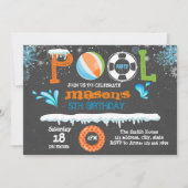 Winterpool-Geburtstagsfeier Einladung (Vorderseite)