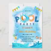 Winterpool-Geburtstagsfeier Einladung (Vorderseite)
