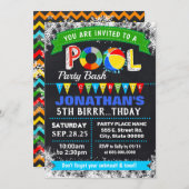 Winterpool Geburtstagsparty Einladung (Vorne/Hinten)